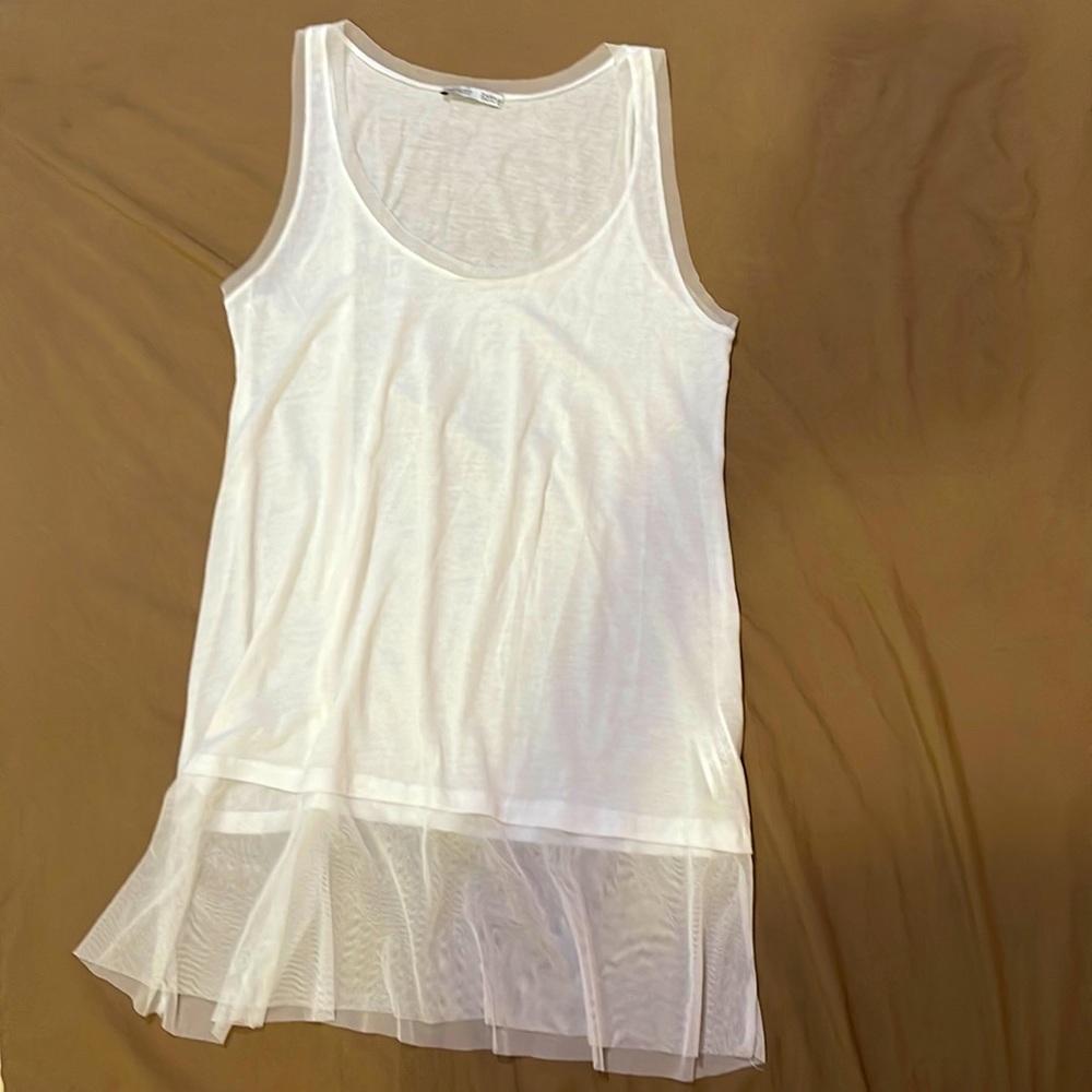 Zara white sheer tank top